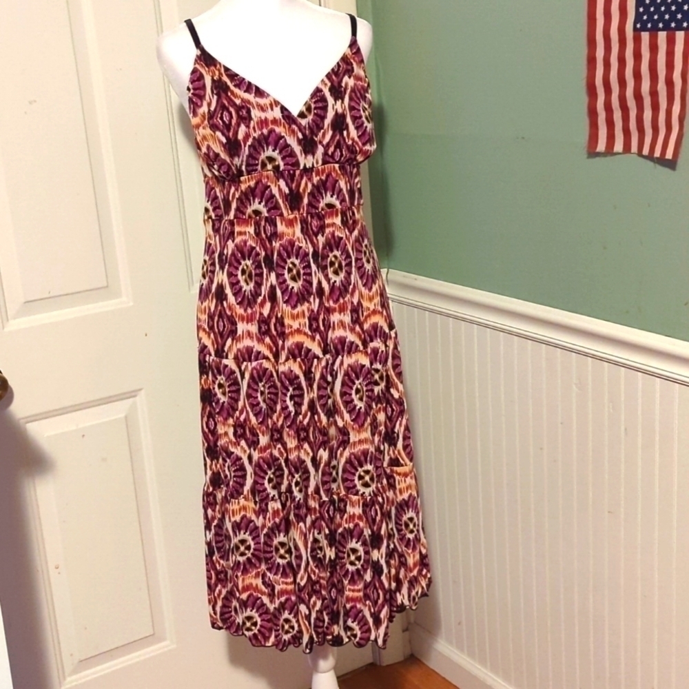 Lily XL Midi Dress Summer Vacation Lightweight Print